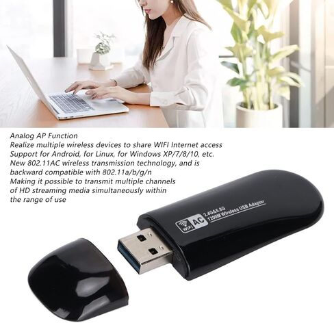 1200Mbps Wireless Network Card, USB 3.0 WiFi Adapter 2.4G 5.8G in Saudi Arabia