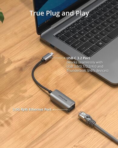 BrosTrend 5Gb 2.5Gb USB C to Ethernet Adapter for Laptop MacBook, Plug&Play in Saudi Arabia