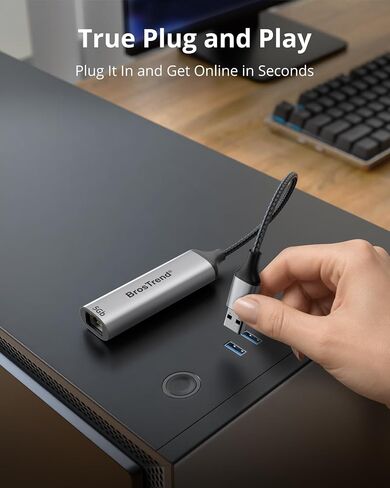 BrosTrend 5Gbps + 2.5Gbps USB to Ethernet Adapter for Laptop, Plug & Play in Saudi Arabia