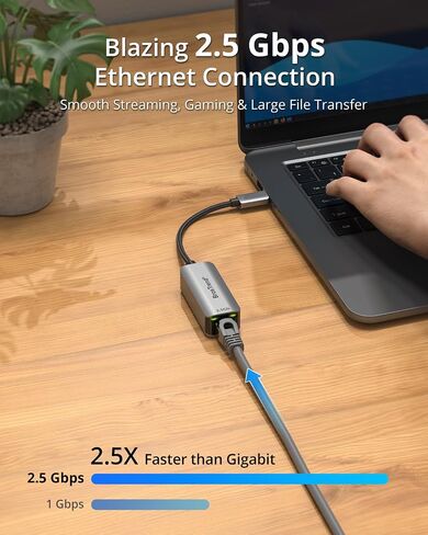 BrosTrend 5Gbps + 2.5Gbps USB to Ethernet Adapter for Laptop, Plug & Play in Saudi Arabia
