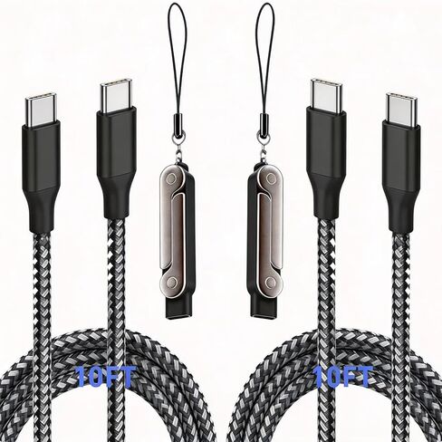 2 Pack Detachable 2 in 1 USB C Cable with 10FT Long Cable in Saudi Arabia