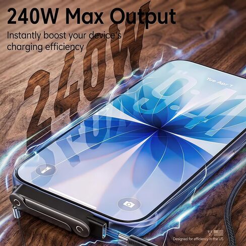 2 Pack Detachable 2 in 1 USB C Cable with 10FT Long Cable in Saudi Arabia