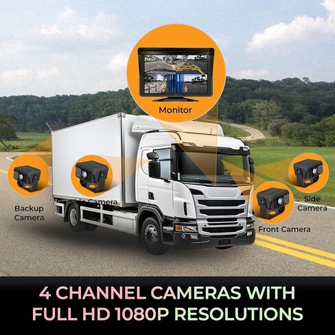 GekoGear Orbit T100 4 Channel 1080P Dash Cam for Trucks with a 10.1" IPS Screen in Saudi Arabia