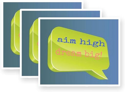 Words of Encouragement-Aim High-Dream Big Vinyl Stickers 3 Pack 3 Inch in Saudi Arabia