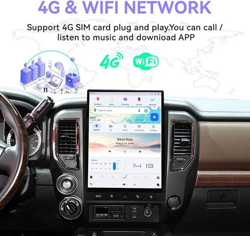 8+128GB Qualcomm Android 13 Car Stereo for Nissan Titan 2016-2019, 15.6-Inch Large Touch Screen Radio, Wireless Apple Carplay & Android Auto, GPS Navigation WiFi SWC DSP Multimedia Head Unit in Saudi Arabia