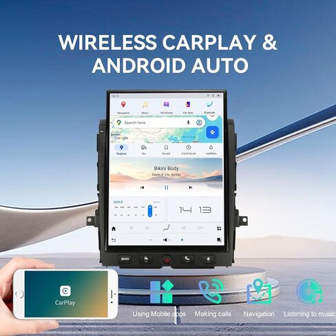 8+128GB Qualcomm Android 13 Car Stereo for Nissan Titan 2016-2019, 15.6-Inch Large Touch Screen Radio, Wireless Apple Carplay & Android Auto, GPS Navigation WiFi SWC DSP Multimedia Head Unit in Saudi Arabia