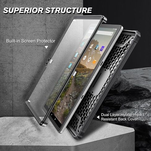 Fintie Case for Amazon Fire Max 11 Tablet (13th Generation, 2023 Release) - Tuatara Shockproof Rugged Unibody Hybrid Kickstand Cover Case + Stylus Pouch PU Leather Pen Sleeve Portable Elastic Pencil C in Kuwait