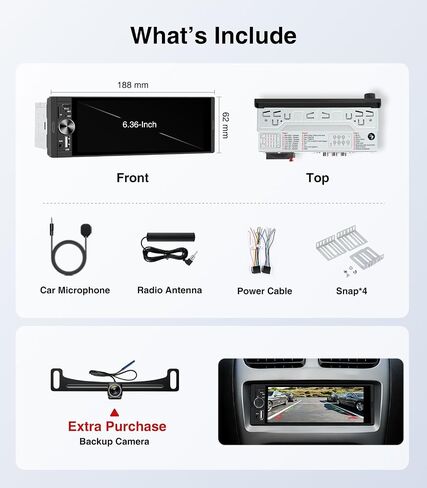 AINAVI 6.36“ Single Din Touchscreen Car Stereo in Saudi Arabia