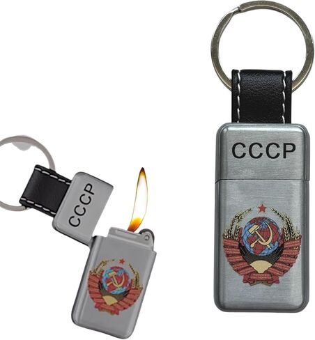 NIVEK Slim Vintage Style Keychain Lighter Soft Flame Refillable Metal Pocket Lighter Compact Portable Retro Design for Men Women (Tiger) in Kuwait