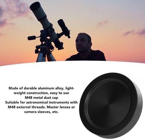 Telescope Eyepiece Dust Cap M48x0.75 Aluminum Alloy Lens Cover for Teleconverter and Camera Adapters in Saudi Arabia