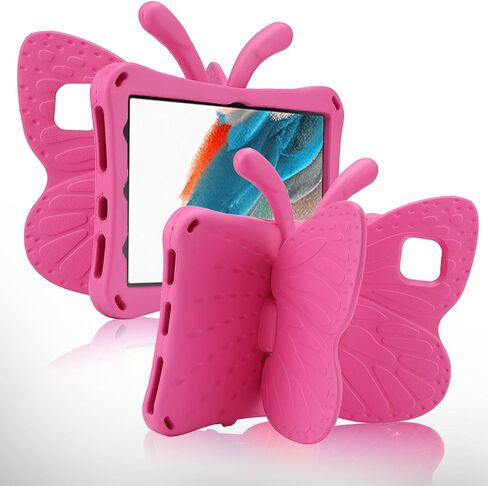 T-Mobile REVVL Tab 2 5G 10.1 بوصة 2025 حافظة كمبيوتر لوحي على شكل فراشة للأطفال مع مسند خفيف EVA كامل بوبي قطرة واقية متينة مقاومة للصدمات للأطفال غطاء لوحي للأطفال هدية فتاة (وردي) in Kuwait