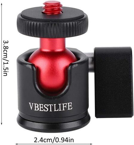 360 Degree Swivel Mini Metal Ball Head with Non-Slip Rubber Pad for DSLR Camera Fill Light, 1/4" Screw Mount, Mini Design for Versatile Use, in Kuwait