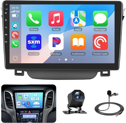 4GB+64GB Android 15 Car Stereo for Hyundai Elantra GT 2013-2017, 9-Inch 1280x720 in-Cell Touchscreen with Wireless CarPlay Android Auto, FM/RDS Bluetooth WiFi, Retains Factory Controls in Saudi Arabia