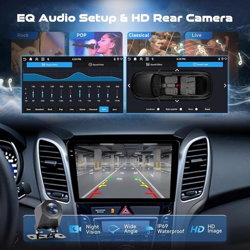 4GB+64GB Android 15 Car Stereo for Hyundai Elantra GT 2013-2017, 9-Inch 1280x720 in-Cell Touchscreen with Wireless CarPlay Android Auto, FM/RDS Bluetooth WiFi, Retains Factory Controls in Saudi Arabia