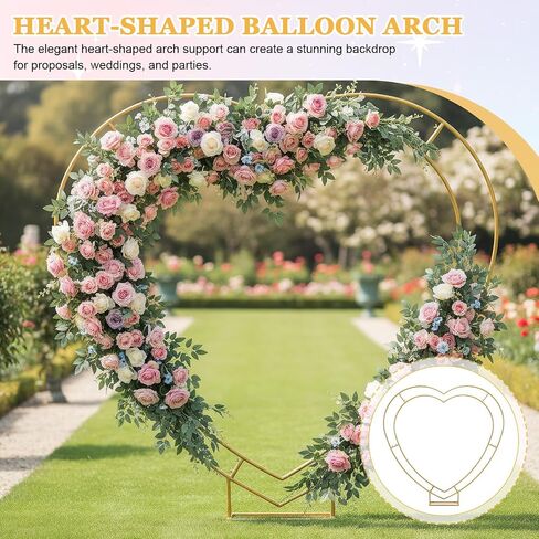 Square Wrought Iron Arch 6.7FT for Wedding Balloons (Gold) in Saudi Arabia