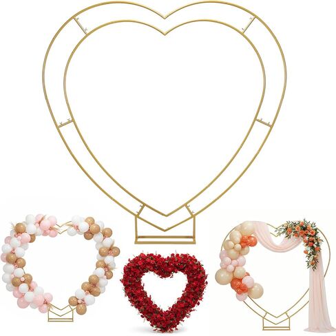 Square Wrought Iron Arch 6.7FT for Wedding Balloons (Gold) in Saudi Arabia