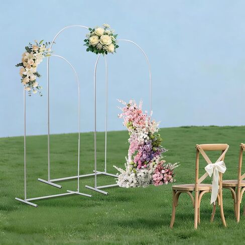 Metal Wedding Arch Backdrop Stand, Square Balloon Arch Frame for Ceremony Party Decoration, Garden Arbor Photo Booth Background Stand for Bridal Shower Birthday in Saudi Arabia