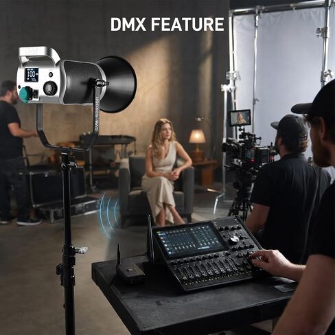 GVM 200W RGB LED Video Light, 2700K~7500K COB Photography Lighting with Bowens Mount/APP/DMX Control, 98200lux/0.5m Continuous Output Lighting for Studio Photography, 8 Effects in Saudi Arabia