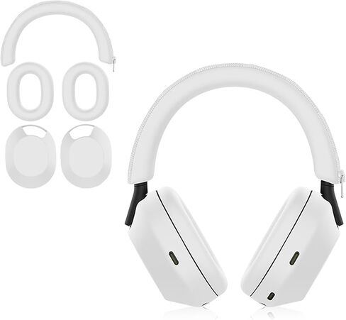 Aiivioll 3 Set Cover for Sony WH-1000XM5 Headphones, Embody EarPad Covers/Ear Cup Covers/Headband Cover, Sweat-Proof Soft Silicone Headphones Accessories (Smoky Pink) in Saudi Arabia