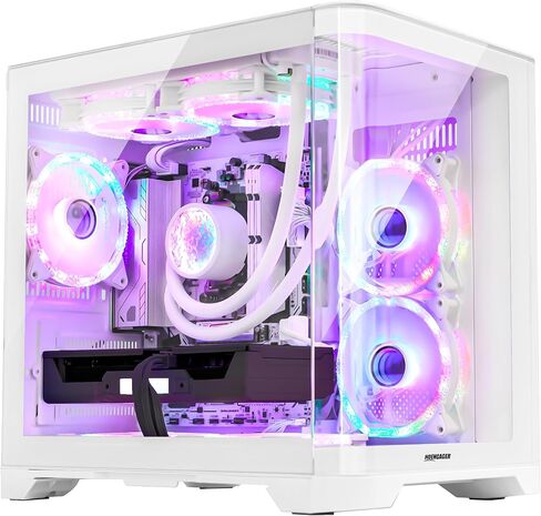 Gleaming Prebuilt Gaming PC Desktop - AMD Ryzen 7 9700X - GeForce RTX 5070 (12GB) - 32GB DDR5-1TB PCIe NVMe SSD - Software Controlled ARGB Fans, Win 11 Tower Computer in Saudi Arabia