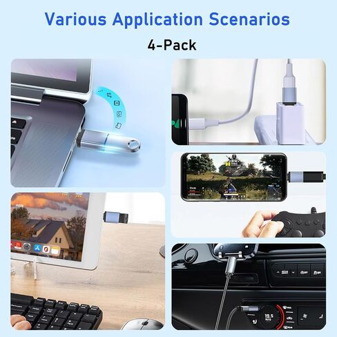 USB C to USB 3.0 Adapter 4-Pack, USB C Adapter, Type C Converter, Gray in Saudi Arabia