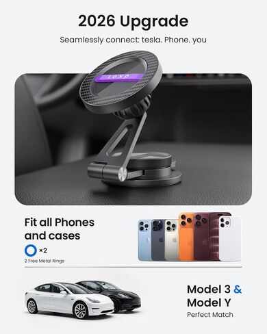 LOXP Upgrade Tesla Phone Mount, Magnetic & Foldable Tesla Phone Holder in Saudi Arabia