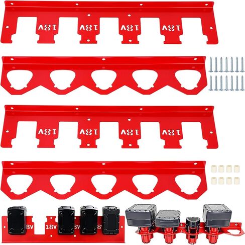 4 Pcs Battery Holder Compatible with Milwaukee Battery,Red in Saudi Arabia