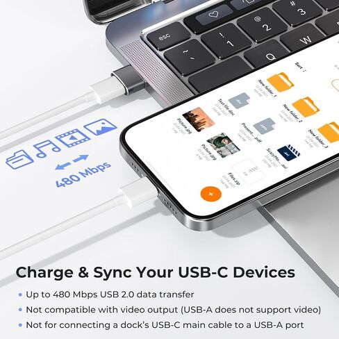 Basesailor USB to USB C Adapter Bundle with USB Coupler,Compatible with iPhone 17 17e Pro Max,16 15,Apple Watch iWatch,MacBook in Saudi Arabia