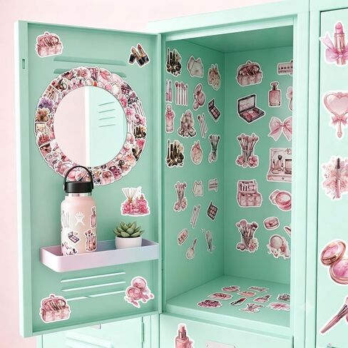 135pcs Makeup Stickers, Cute Girl Vinyl Waterproof Cosmetology Sticker for Laptop，Skateboard，Phone Case，Beauty Decals Gifts for Girls for Party Favors Supplies Decor in Saudi Arabia