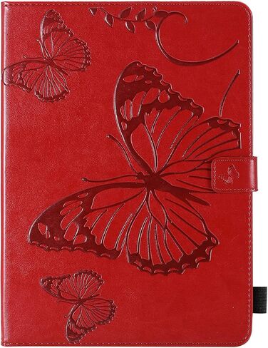 Folio Case for iPad Pro 12.9" 6th/5th/4th/3rd Gen, iPad Air 13" - Techcircle Butterfly Embossed Slim Folding Stand Magnetic Cover with Card Slots Flexible TPU Protective Wallet Case, Green in Kuwait