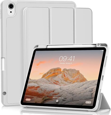 Aoub Case for iPad Air 11-inch & Air 5th/4th with Pencil Holder, Cream in Saudi Arabia