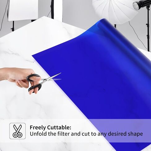 Meking 15.7 x 39 in Light Filters Film, Lighting Gel Filter Blue CTB in Saudi Arabia