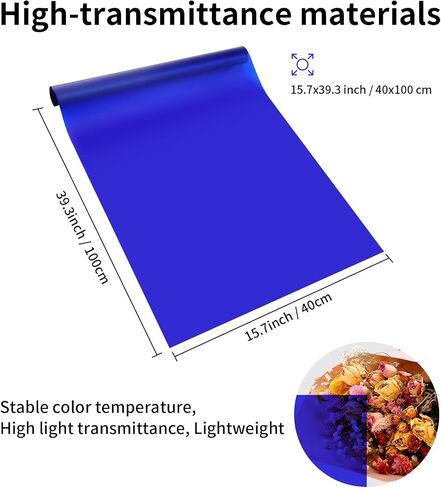Meking 15.7 x 39 in Light Filters Film, Lighting Gel Filter Blue CTB in Saudi Arabia