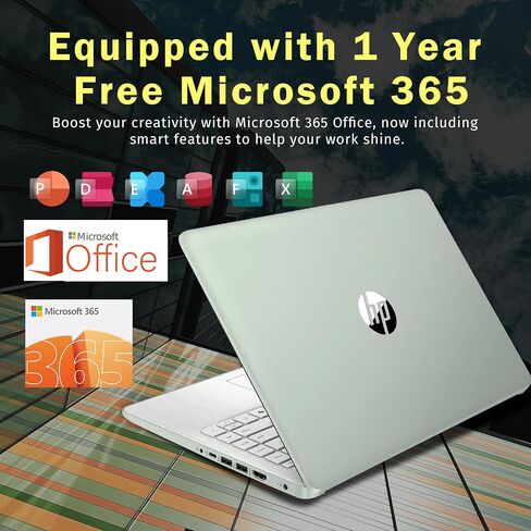 HP Stream 14" HD Laptop for Student & Business, Intel Processor N150, 16GB RAM, Intel Graphics, 288GB Storage(128GB UFS+160GB Docking Station Set),1 Year Office 365, Copilot, Wi-Fi 6, Win 11 S, Green in Kuwait