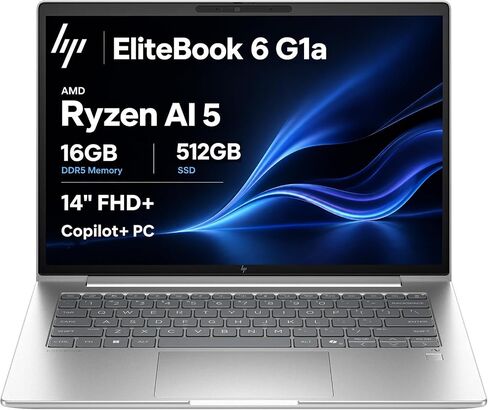 HP EliteBook 6 G1a Laptop (14" FHD+ Anti-Glare, AMD Ryzen AI 5 340, 16GB DDR5, 512GB SSD, (> Intel Ultra 7 265U)) 2026 EliteBook 640, Business, Copilot+ PC, Thunderbolt 4, Wolf Security, Win 11 Pro in Kuwait