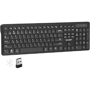 TECKNET Wireless Keyboards Full Size, 2.4G USB and Bluetooth Multi Device in Saudi Arabia