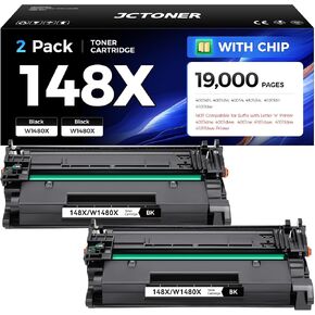 148X Black Toner Cartridge 2-Pack with chip High Yield Replacement for HP 148X W1480X 148A W1480A Compatible with HP LaserJet Pro MFP 4101dw 4101fdn 4101fdw 4001dn 4001dw 4001n 4001 4101 e Printer Ink in Saudi Arabia