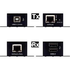 KD-XUSB2: موسع USB 2.0 عبر CAT5e/6، يوسع أجهزة USB 2.0 مثل كاميرات الويب ولوحة المفاتيح والماوس وأجهزة DSP الصوتية لاستضافة الكمبيوتر على مسافة تصل إلى 164 قدمًا / 50 مترًا in Kuwait