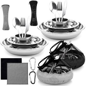 2 Set Stainless Steel Utensils Camping Mess Kits in Kuwait