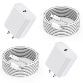 شاحن iPhone سريع الشحن، 2 حزمة شاحن حائط USB C كتلة شاحن iPhone سريع 6FT نوع C USB C إلى سلك كابل Lightning لـ iPhone14 Pro Max/14 Pro/14 Plus/13 Pro Max/12 Mini/11Pro Max/10/Xs، AirPods in Kuwait