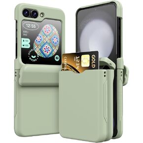 for Samsung Galaxy Z Flip 5 Case Cover with Card Holder Purple in Saudi Arabia