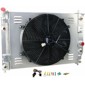 Automotive Replacement Engine Radiators 2 Row Radiator & Shroud Fan + Thermostat Relay Kit For Chevy Corvette C6 V8 2005-2013 Aluminum Radiator Fan in Saudi Arabia