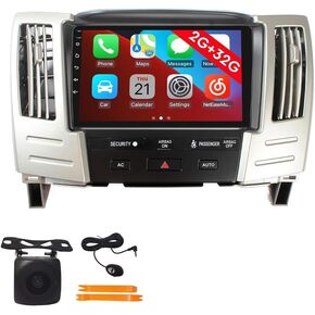[2G 32G] Android Car Stereo FM Radio Carplay Android Auto 9 بوصة تعمل باللمس مشغل الوسائط مع كاميرا احتياطية لكزس RX-300/330/ 350 2003 2004 2005 2006 2007 2008 2009 in Kuwait