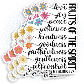 (3Pcs) Galatians 5 22 The Fruit of The Spirit Christ Sticker Bible Christian Religious 3" Waterproof Die-Cut Vinyl Sticker for Laptop Water Bottle Kindle Funny Birthday Gifts for Her Him 3 Inches in Saudi Arabia