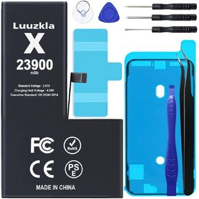 23900mAh (New Upgrade) Battery Compatible with iPhone X, Super Capacity Battery Replacement Compatible with iPhone X, with Full Tool Kits-0 Cycle High Capacity-24 Months Service in Kuwait
