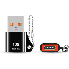 USB to USB C Adapter with Keychain for Fast Charging and Data (Silver) in Saudi Arabia