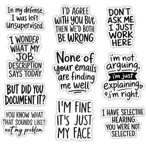 10 Pcs Funny Sarcastic Work Quote Stickers Office Humor Vinyl Pack in Saudi Arabia