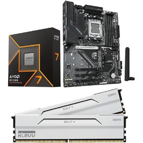 Micro Center CPU Motherboard Memory Combo: AMD Ryzen 7 9700X CPU Processor + GIGABYTE B850 Gaming WIFI6 Motherboard + KLEVV Bolt V DDR5 32GB (2x16GB) 6400MHz CL30 Ram Memory White in Saudi Arabia