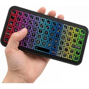 Mini Bluetooth Keyboard,Ultra Small Wireless Keyboard with 7 RGB Backlights,Portable Compact Pocket Slim Handheld Cordless Keypad Air Mouse for Gaming Laptop Android Windows Mac Smartphone Travel in Kuwait