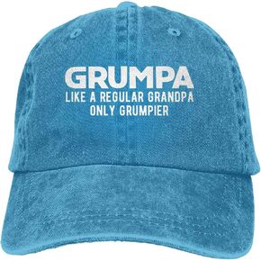 Grumpa Like Regular Grandpa Hat Distressed Cotton Washed Baseball Cap Black Novetly Denim Hats Unisex Adjustable in Kuwait